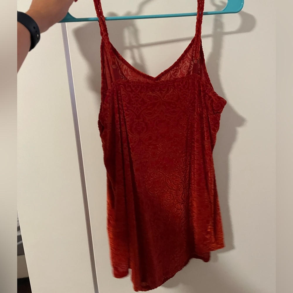 Lucky brand burnt orange velvet tank top